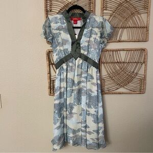 SHANGHAI TANG Silk Asian Print Midi Dress Lined Designer Y2K Rare HTF 8 NWT B39